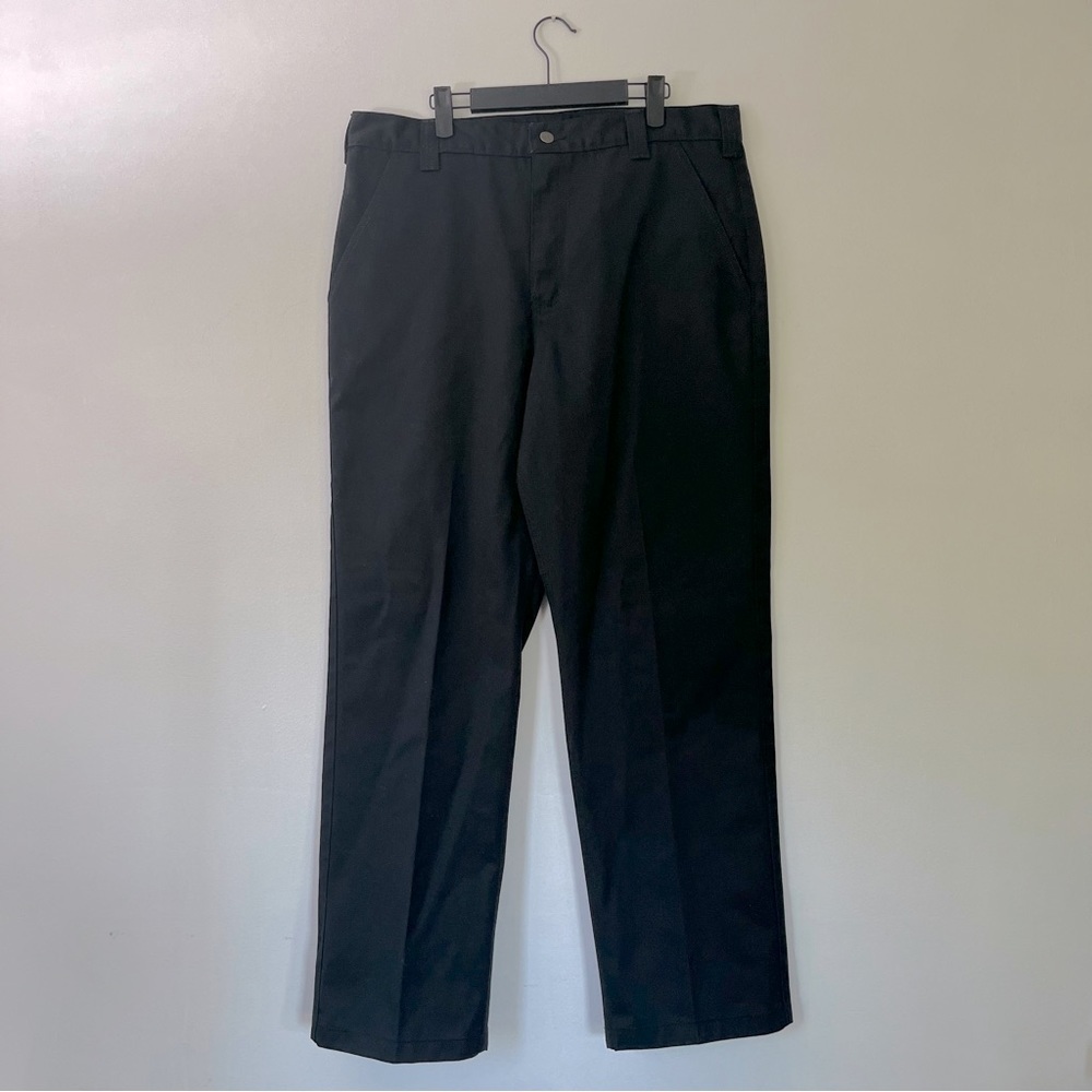 Carhartt Black Blended Twill Flate Front Work Pants Men's Size 36 x 32